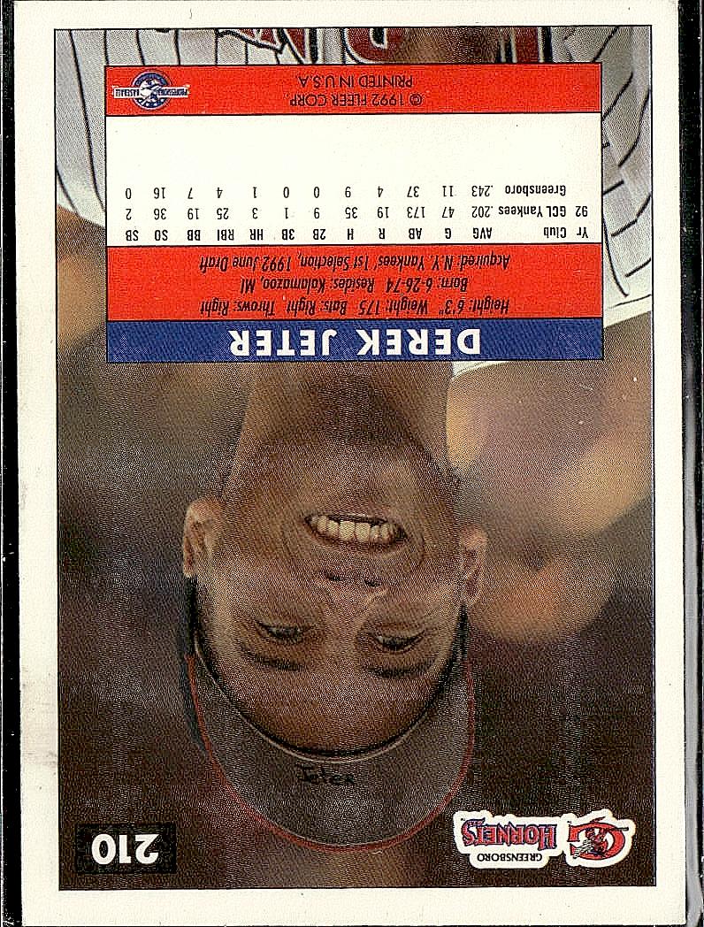 1992-93 Fleer Excel #210 Derek Jeter