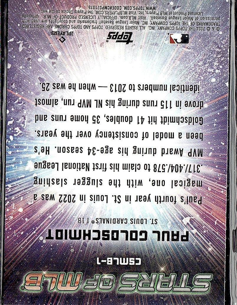 2024 Topps #CSMLB-1 Paul Goldschmidt Stars of MLB Chrome