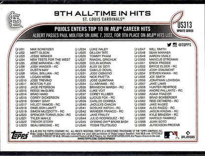 2022 Topps Update #US313 9th All-Time In Hits (Albert Pujols)