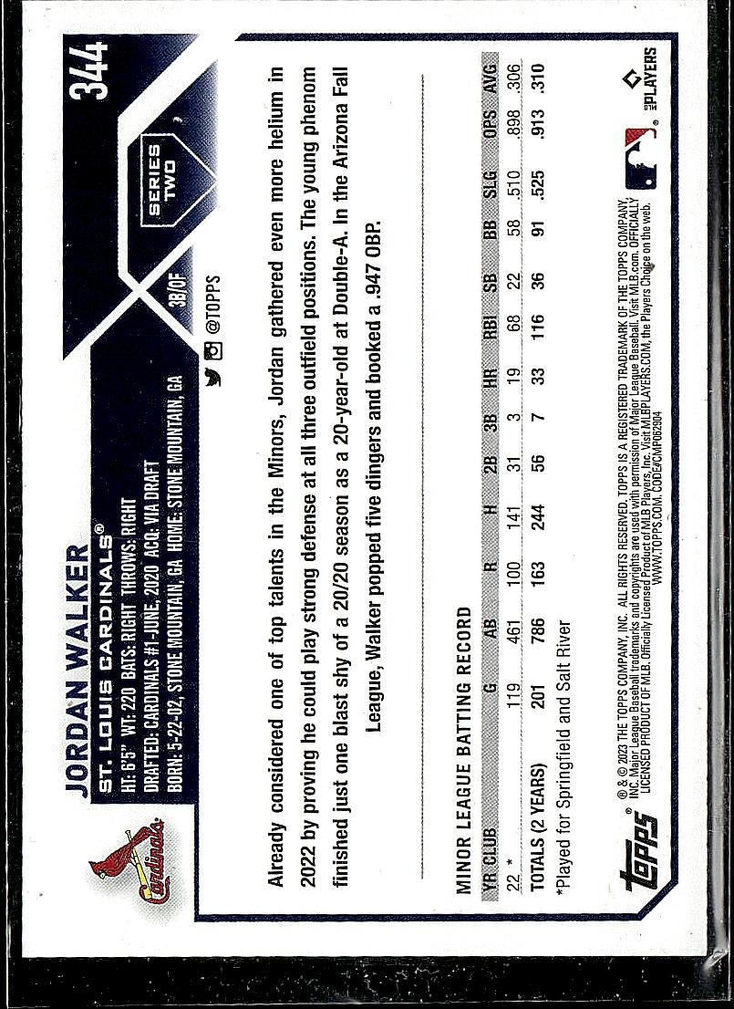 2023 Topps #344 Jordan Walker