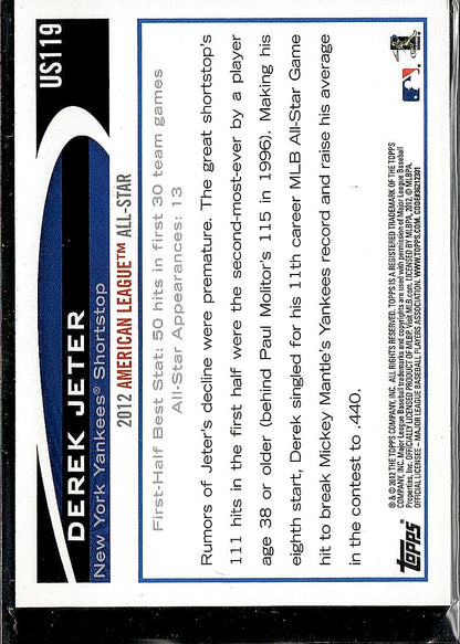 2012 Topps Update #US119 Derek Jeter Walmart Blue Border