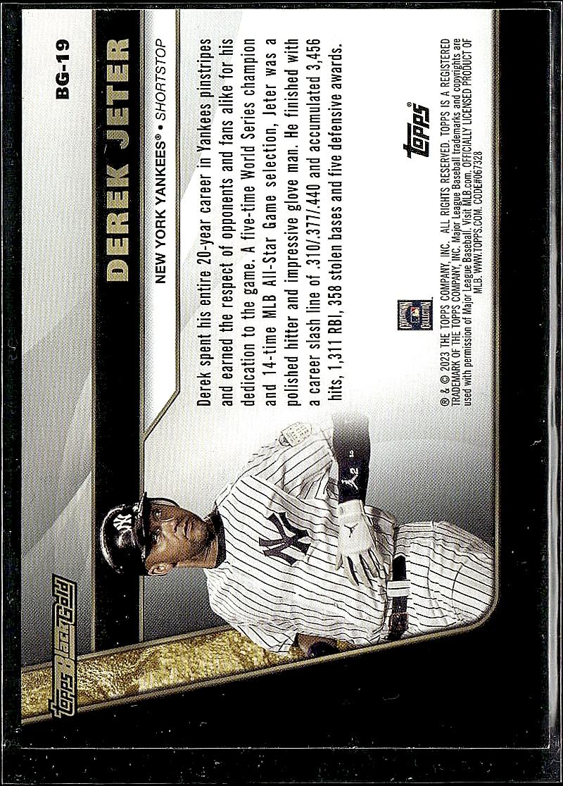 2023 Topps Update #BG-19 Derek Jeter Topps Black Gold
