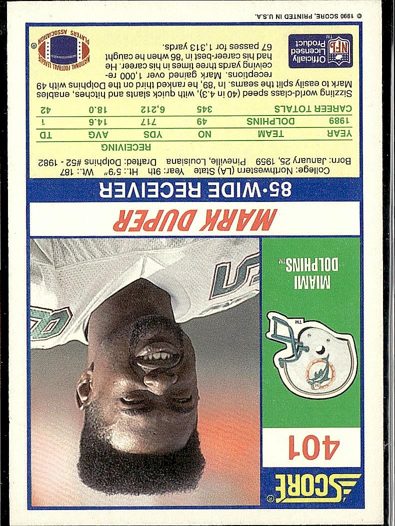 1990 Score #401 Mark Duper