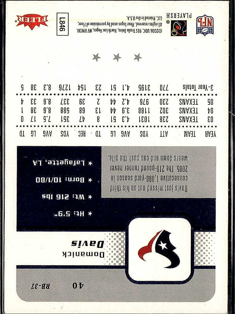 2006 Fleer #40 Domanick Davis