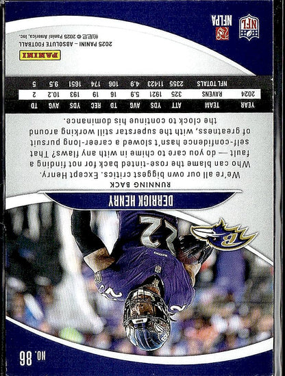 2025 Panini Absolute #86 Derrick Henry Yellow