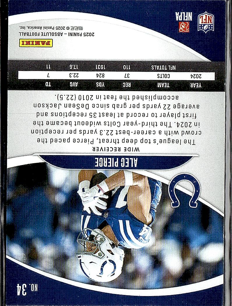 2025 Panini Absolute #34 Alec Pierce Retail