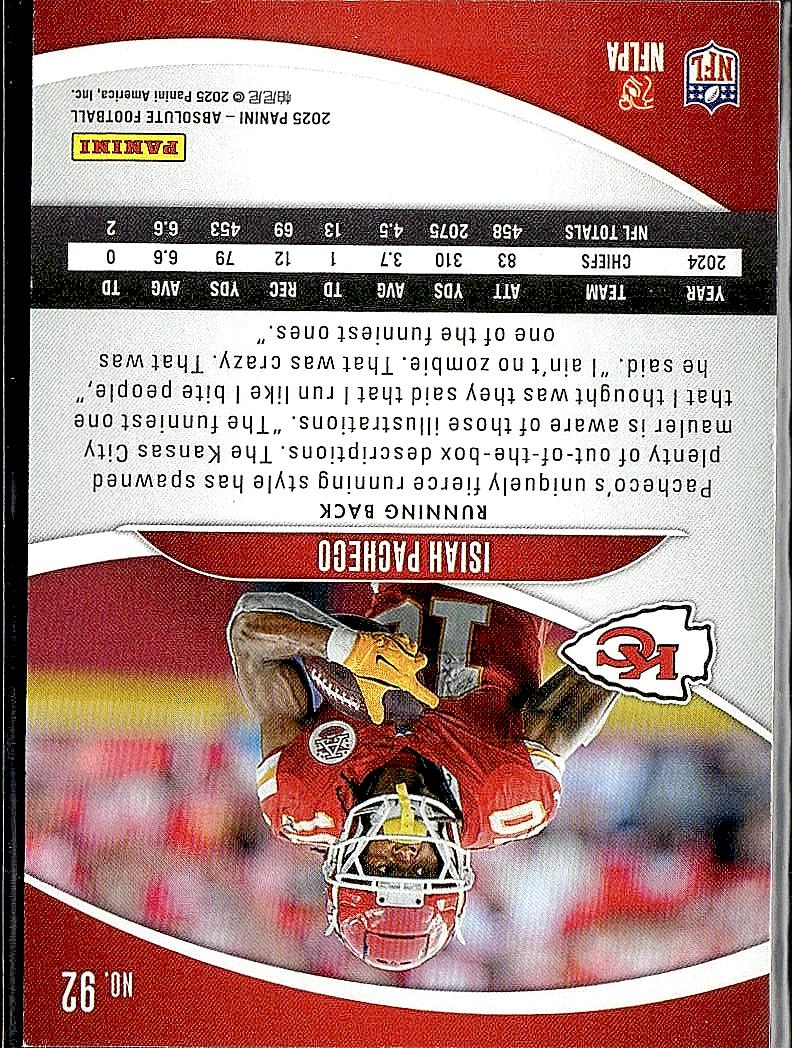 2025 Panini Absolute #92 Isiah Pacheco Retail
