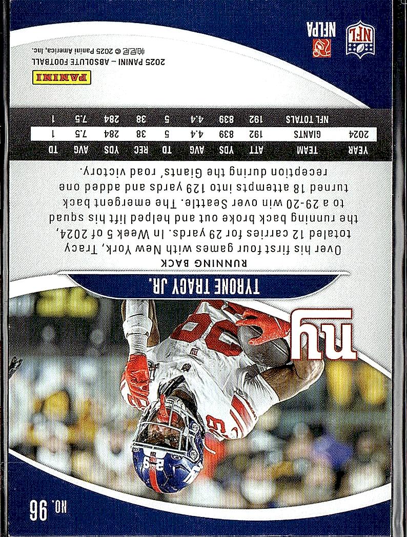 2025 Panini Absolute #96 Tyrone Tracy Jr. Retail