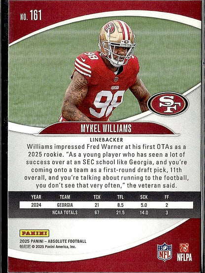 2025 Panini Absolute #161 Mykel Williams Retail