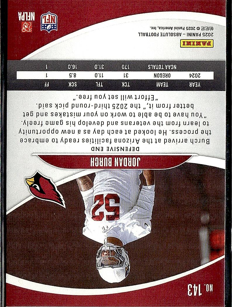 2025 Panini Absolute #143 Jordan Burch Retail