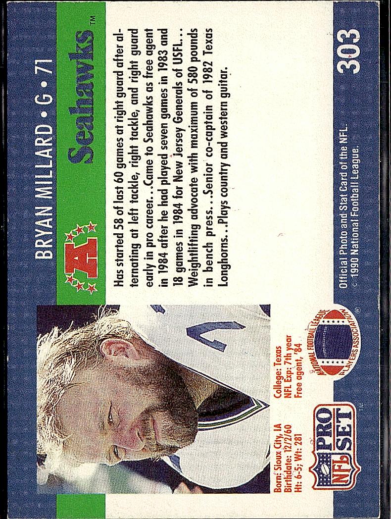 1990 Pro Set FACT Cincinnati #303 Bryan Millard