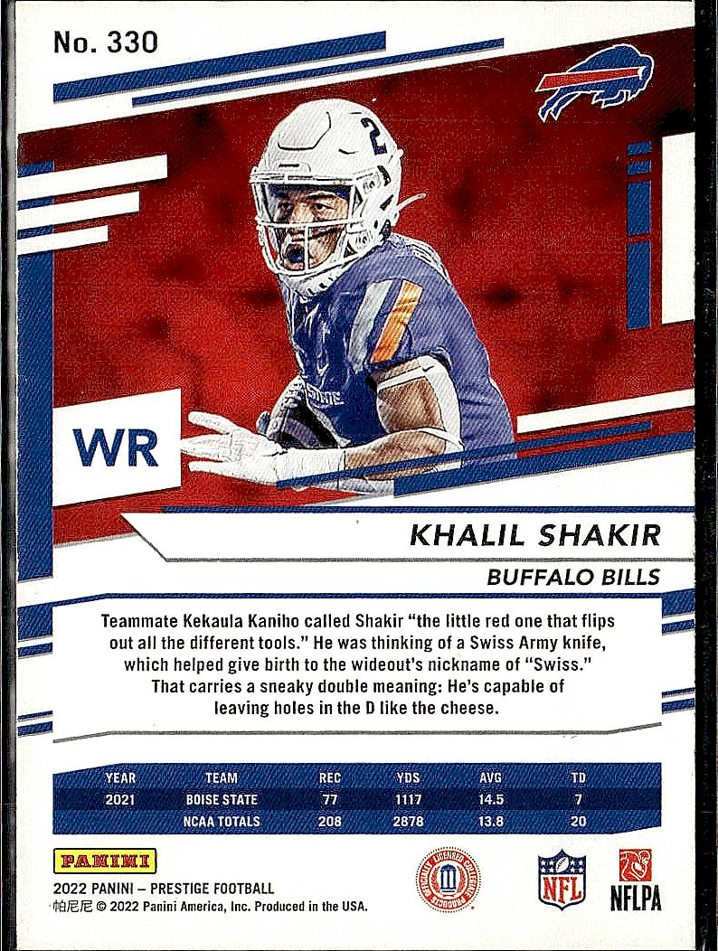 2022 Panini Prestige #330 Khalil Shakir