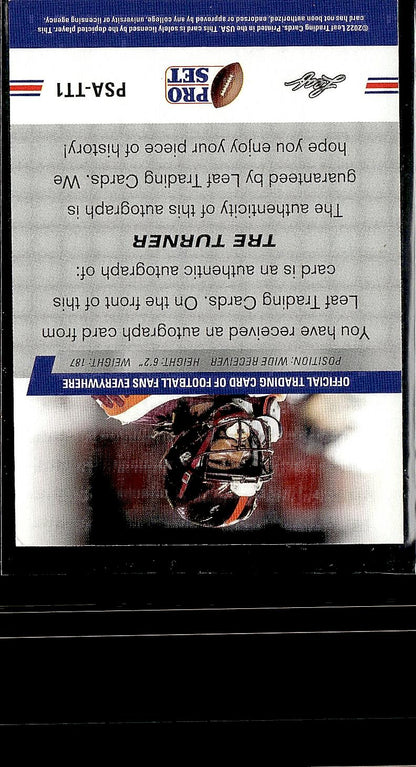 2022 Pro Set Draft #PSA-TT1 Tre Turner Autographs