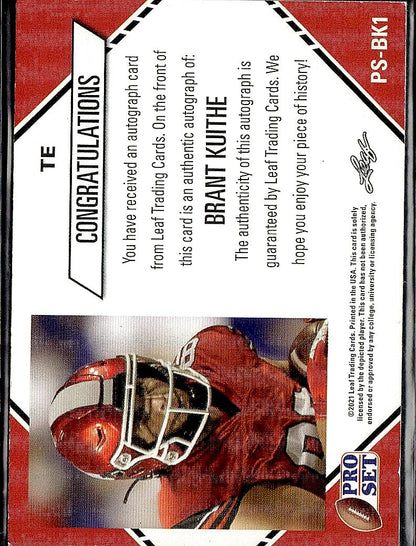 2021 Pro Set College Football #PS-BK1 Brant Kuithe Autographs