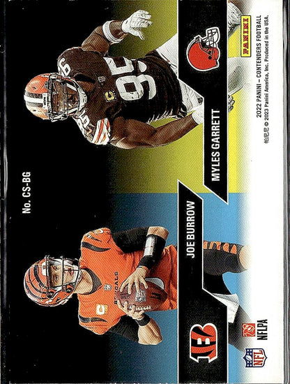 2022 Panini Contenders #CS-BG Joe Burrow / Myles Garrett Contenders Series
