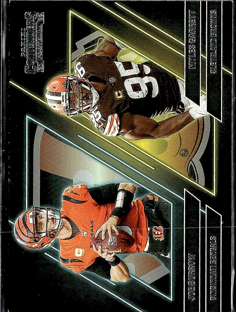 2022 Panini Contenders #CS-BG Joe Burrow / Myles Garrett Contenders Series