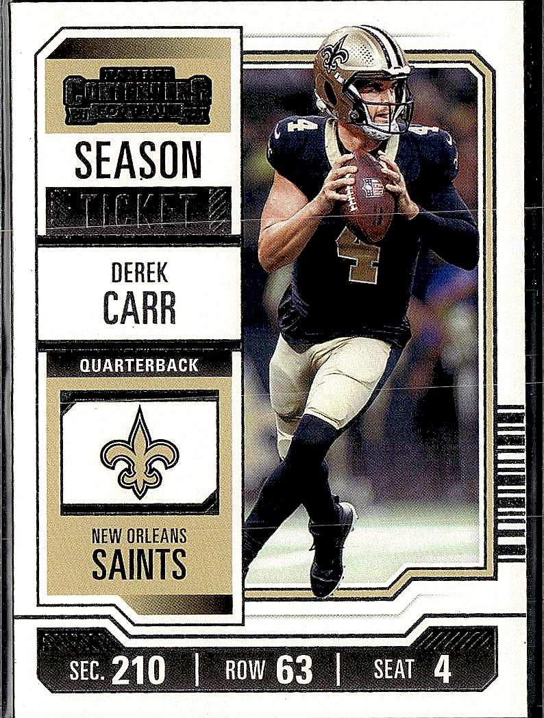 2023 Panini Contenders #72 Derek Carr Season Ticket Retail