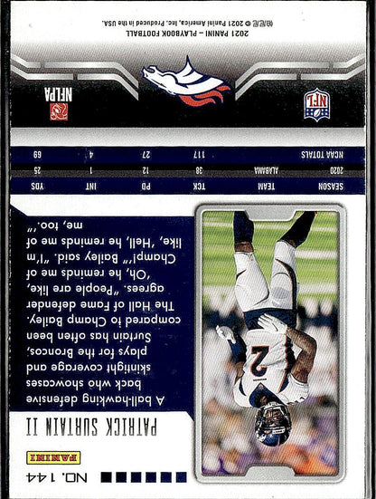 2021 Panini Playbook #144 Patrick Surtain II Purple