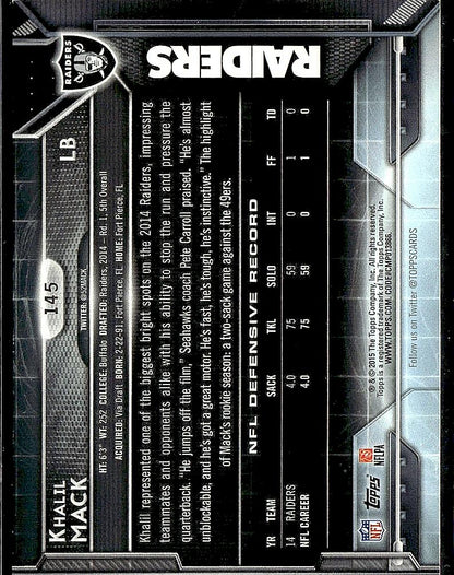 2015 Topps #145 Khalil Mack