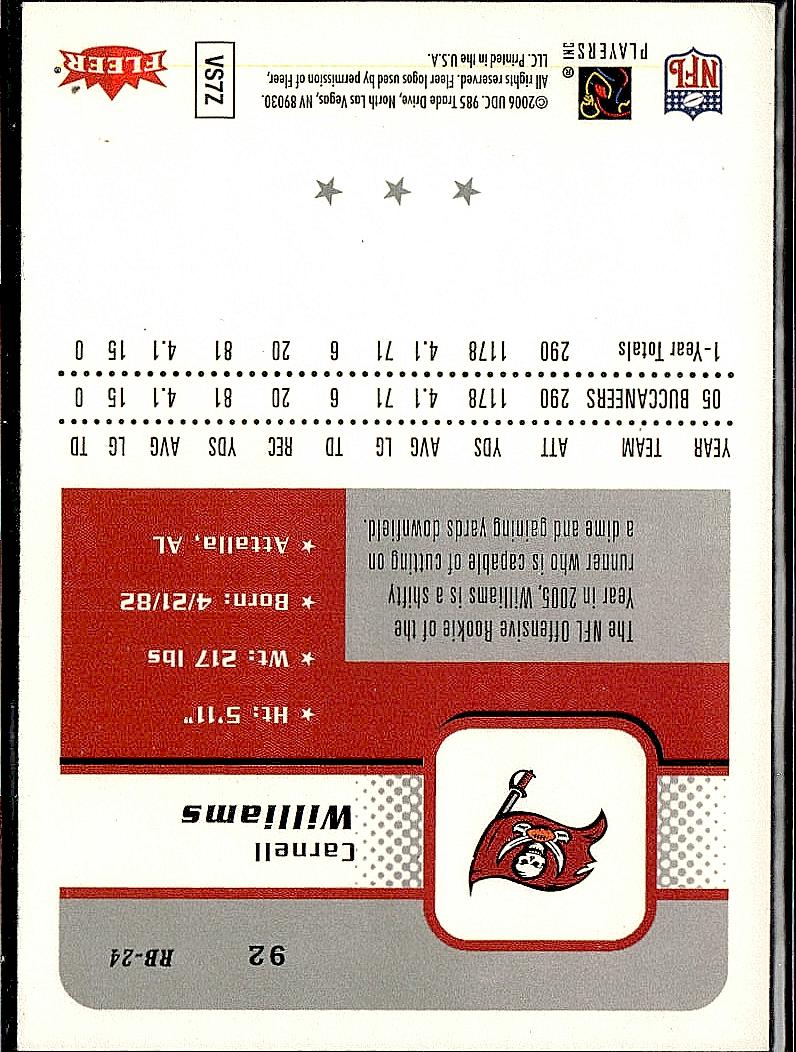 2006 Fleer #92 Carnell Williams