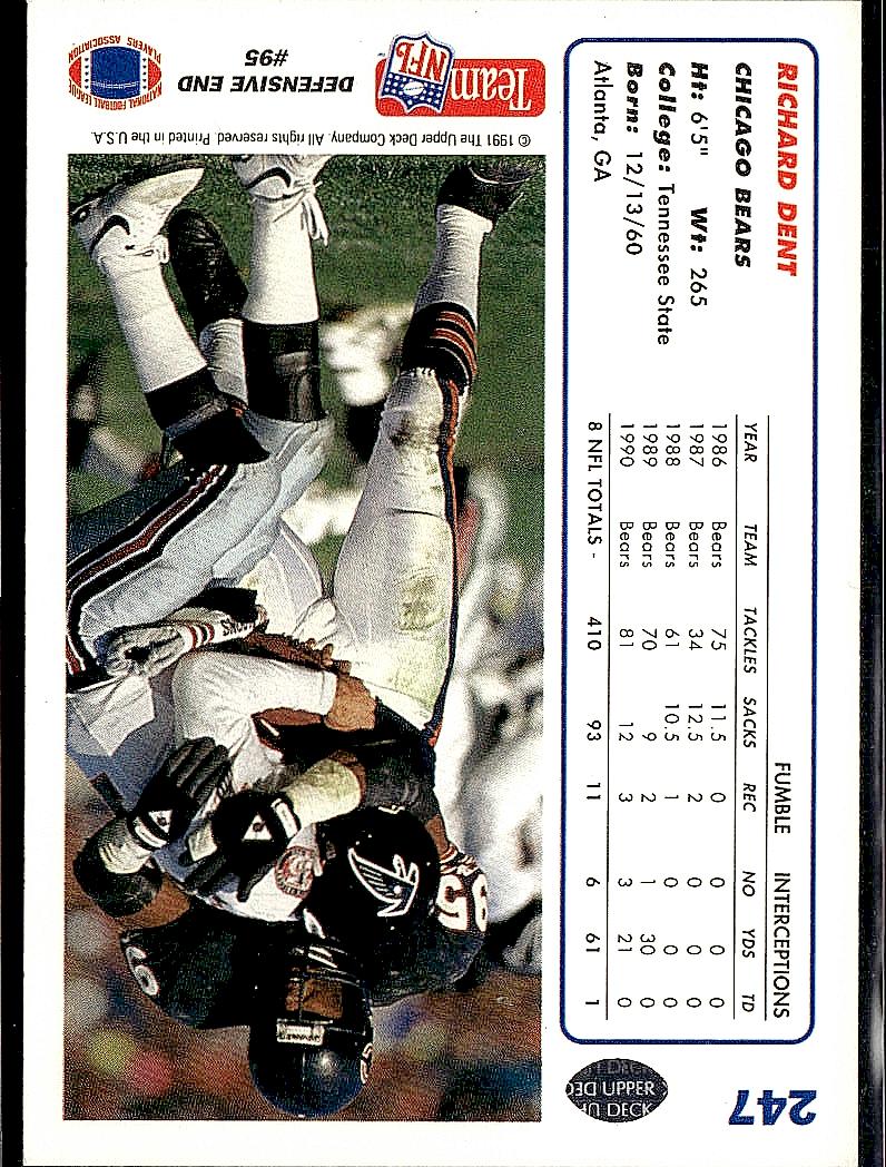 1991 Upper Deck #247b Richard Dent