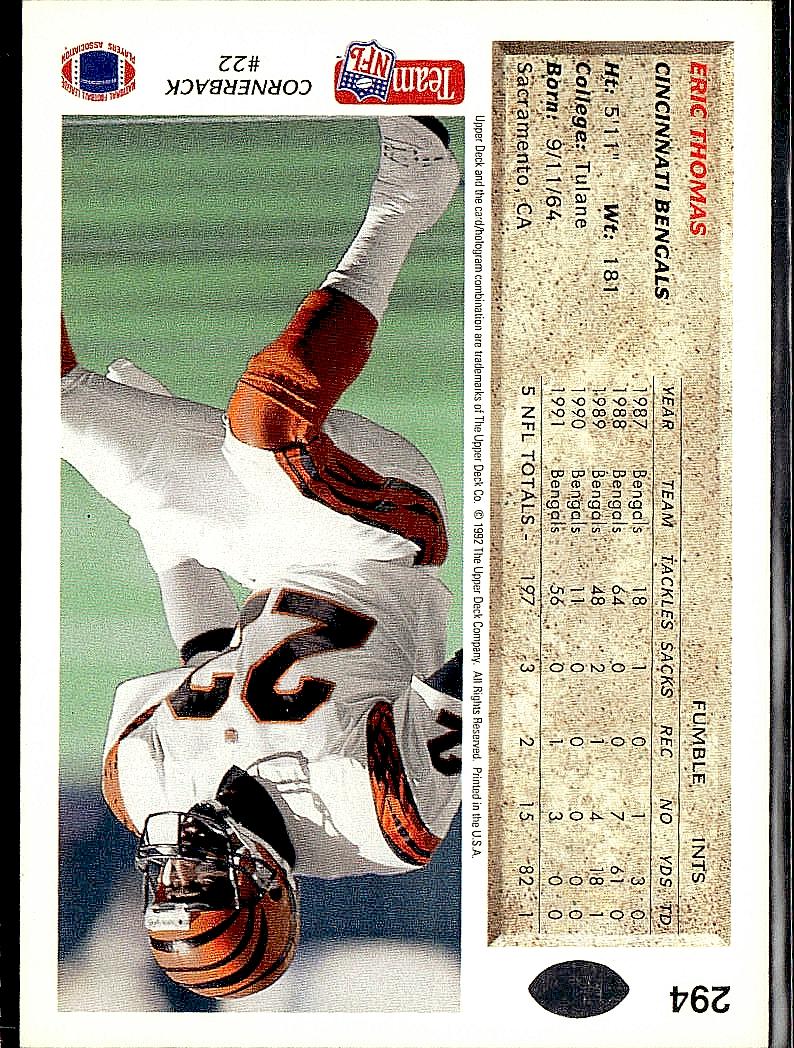 1992 Upper Deck #294 Eric Thomas