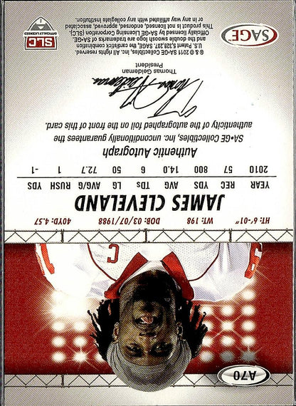 2011 SAGE HIT #A70 James Cleveland Autographs Silver