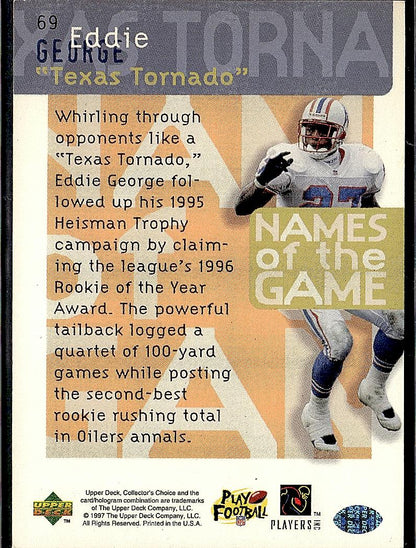 1997 Collector's Choice #5 Eddie George Names of the Game 5X7