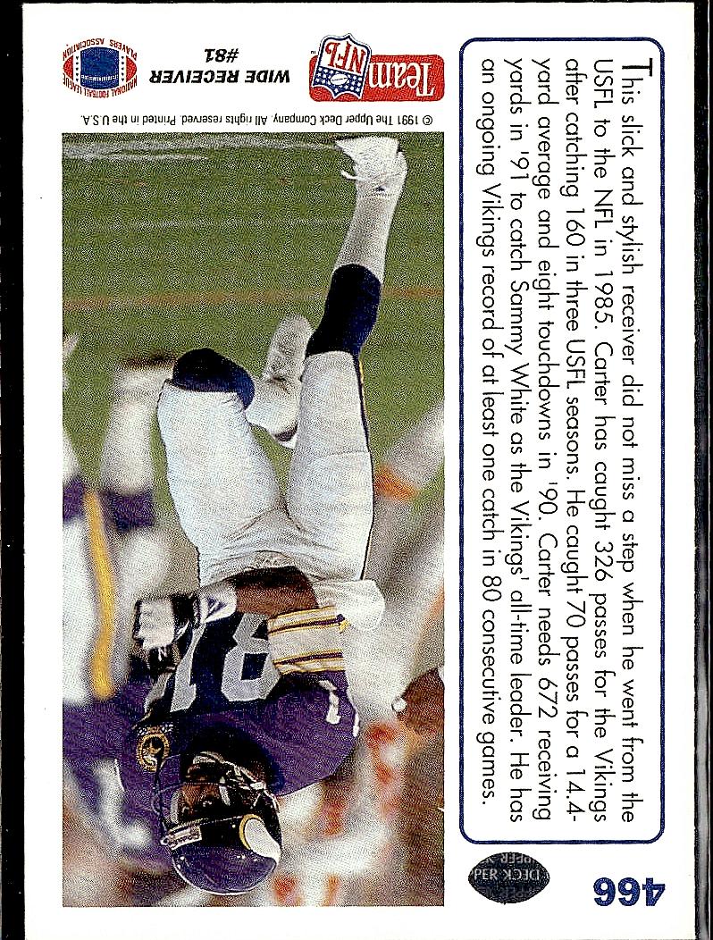 1991 Upper Deck #466 Anthony Carter
