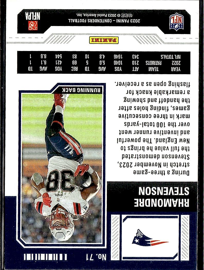 2023 Panini Contenders #71 Rhamondre Stevenson