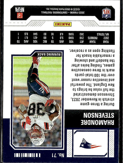 2023 Panini Contenders #71 Rhamondre Stevenson