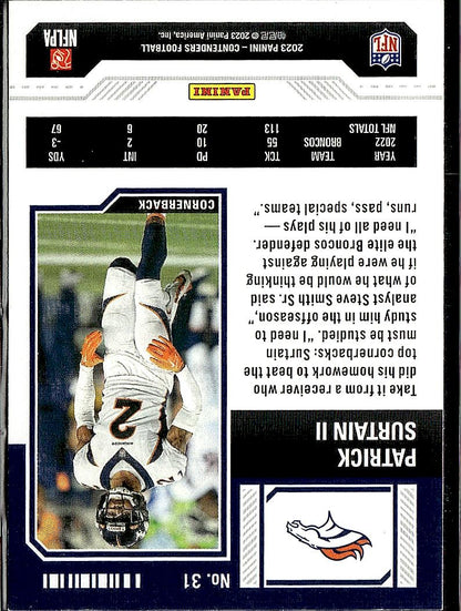 2023 Panini Contenders #31 Patrick Surtain II Season Ticket Retail