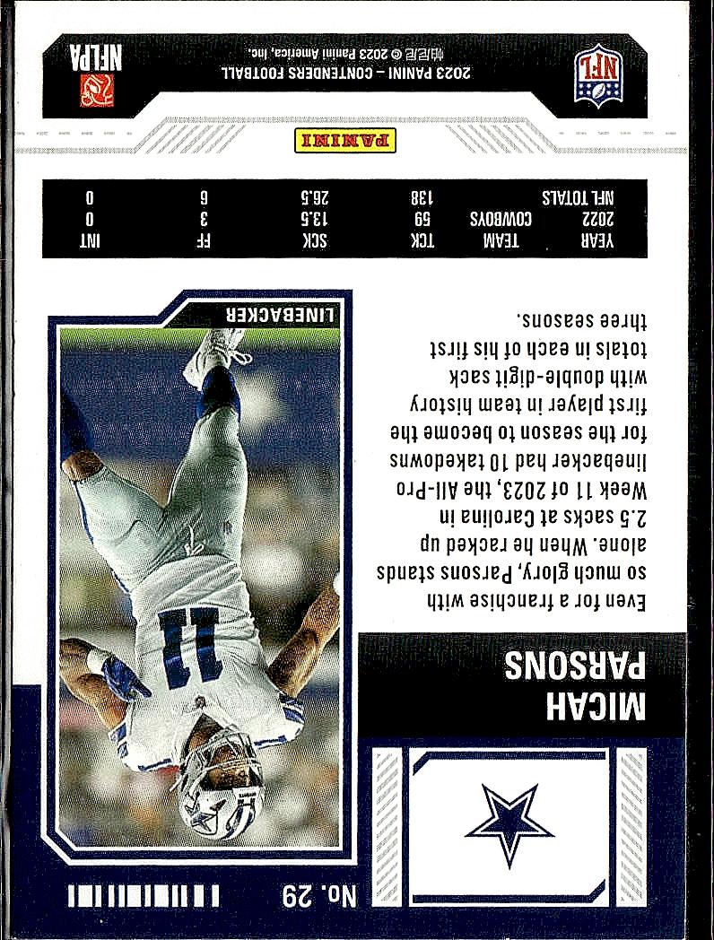 2023 Panini Contenders #29 Micah Parsons