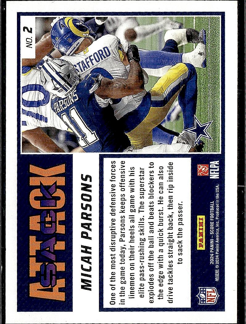 2024 Score #2 Micah Parsons Sack Attack Red