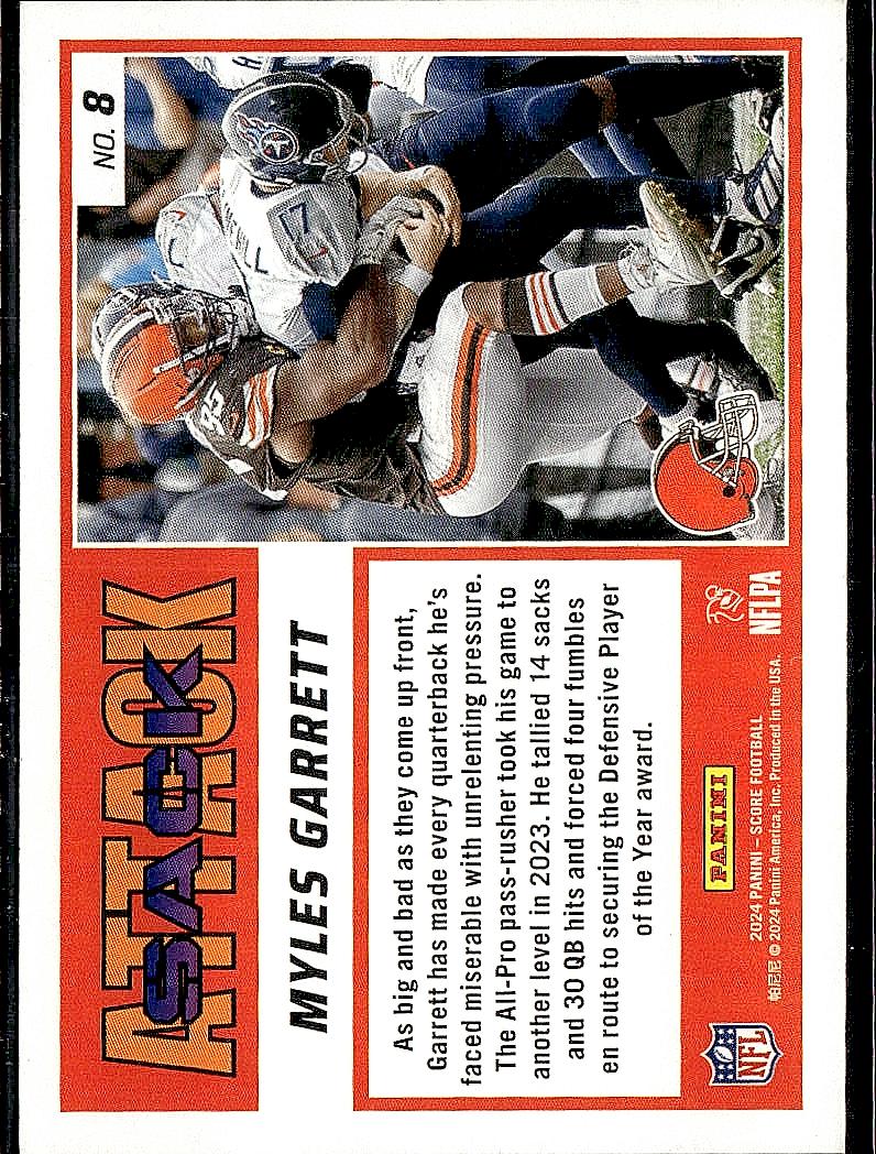 2024 Score #8 Myles Garrett Sack Attack Red