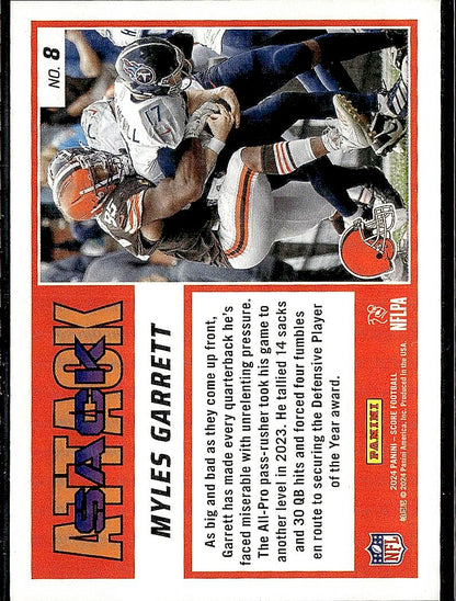 2024 Score #8 Myles Garrett Sack Attack Red
