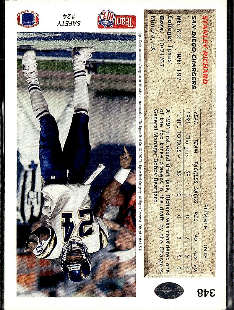 1992 Upper Deck #348 Stanley Richard