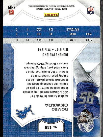 2021 Panini Playoff #135 Romeo Okwara
