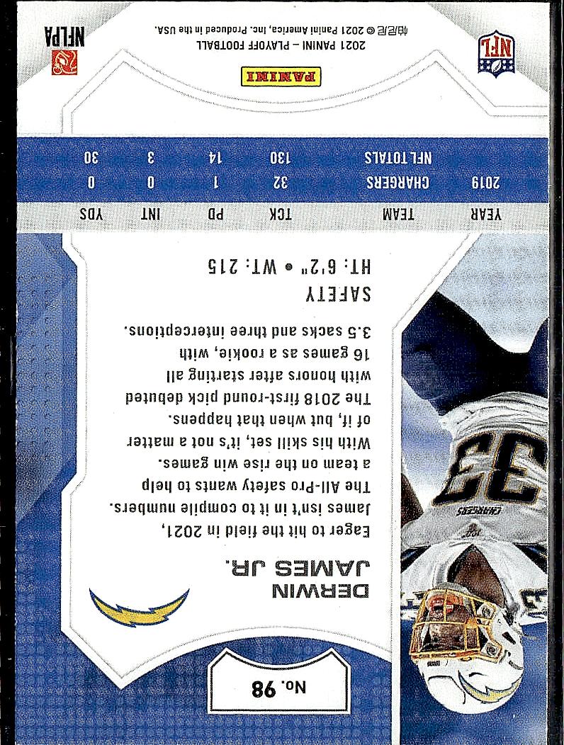 2021 Panini Playoff #98 Derwin James Jr. Kickoff