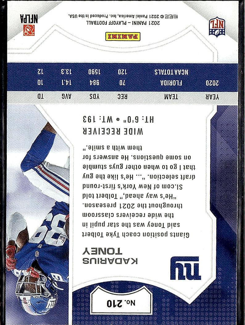 2021 Panini Playoff #210 Kadarius Toney Kickoff