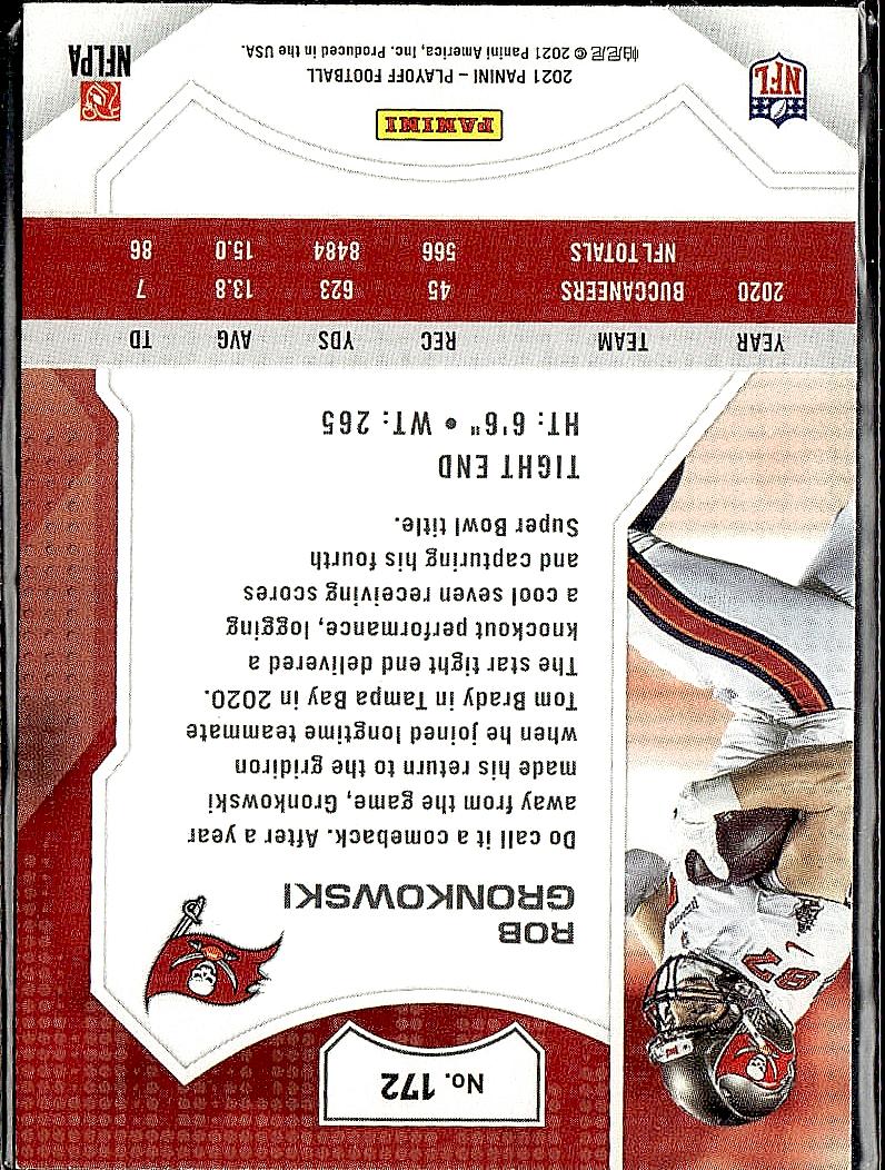 2021 Panini Playoff #172 Rob Gronkowski Kickoff