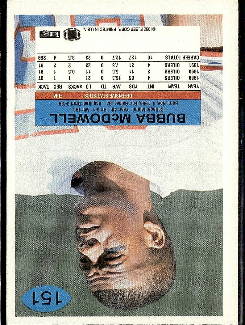 1992 Fleer #151 Bubba McDowell