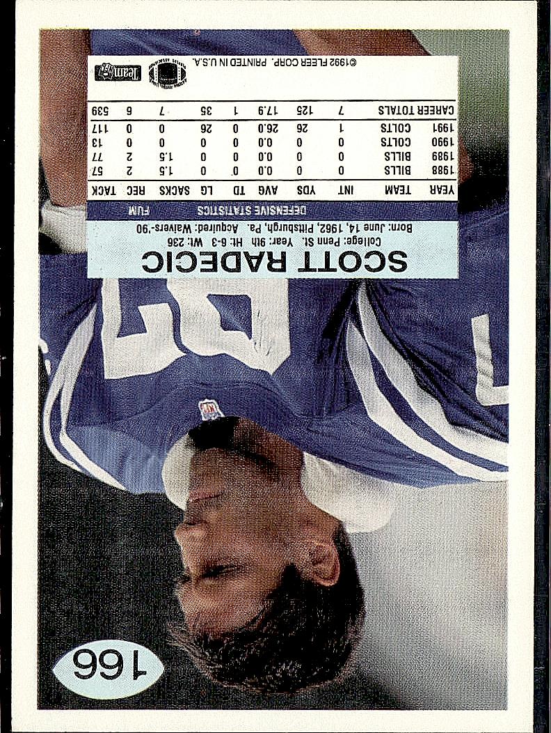 1992 Fleer #166 Scott Radecic