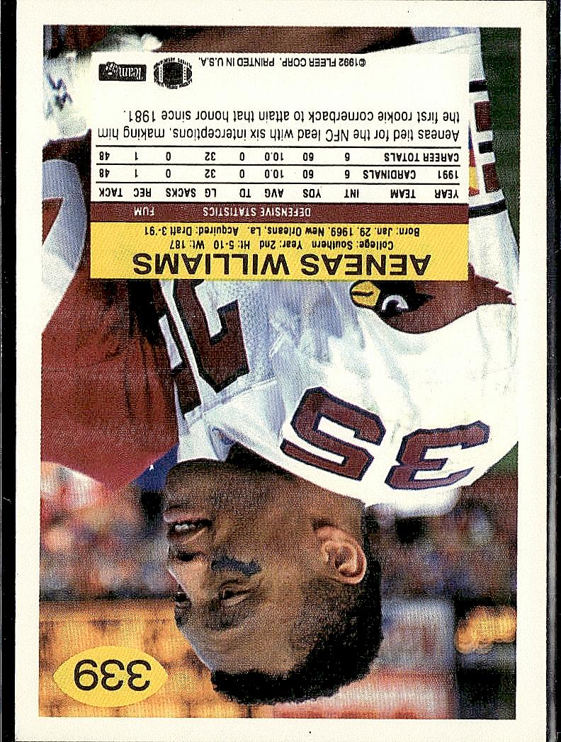 1992 Fleer #339 Aeneas Williams