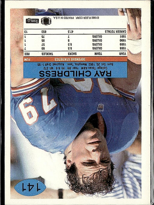 1992 Fleer #141 Ray Childress