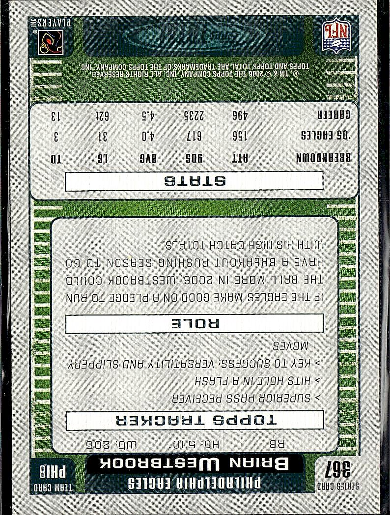 2006 Topps Total #367 Brian Westbrook