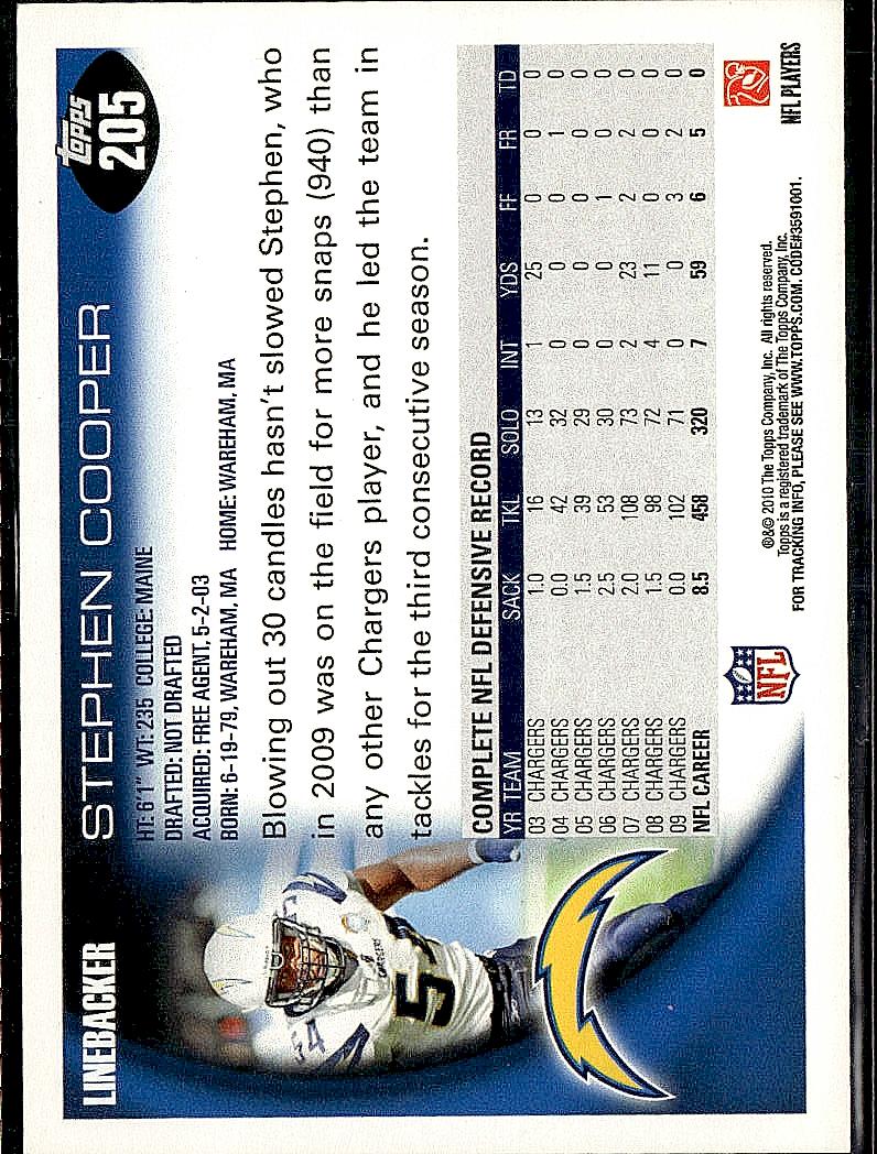 2010 Topps #205 Stephen Cooper