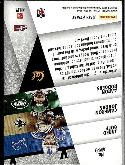 2023 Panini PrestigeAaron Rodgers / Cameron Jordan / Jared Goff Alma Maters