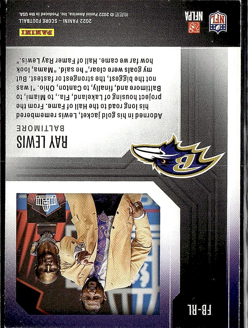 2022 Score #FB-RL Ray Lewis First Ballot