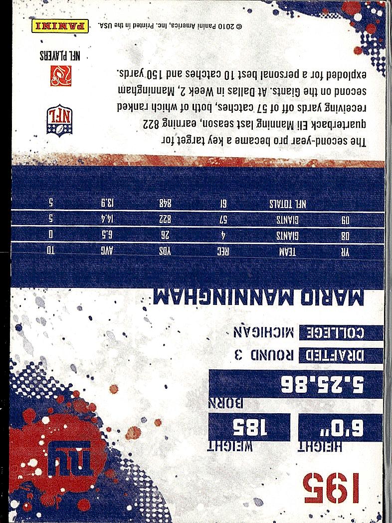 2010 Score #195 Mario Manningham